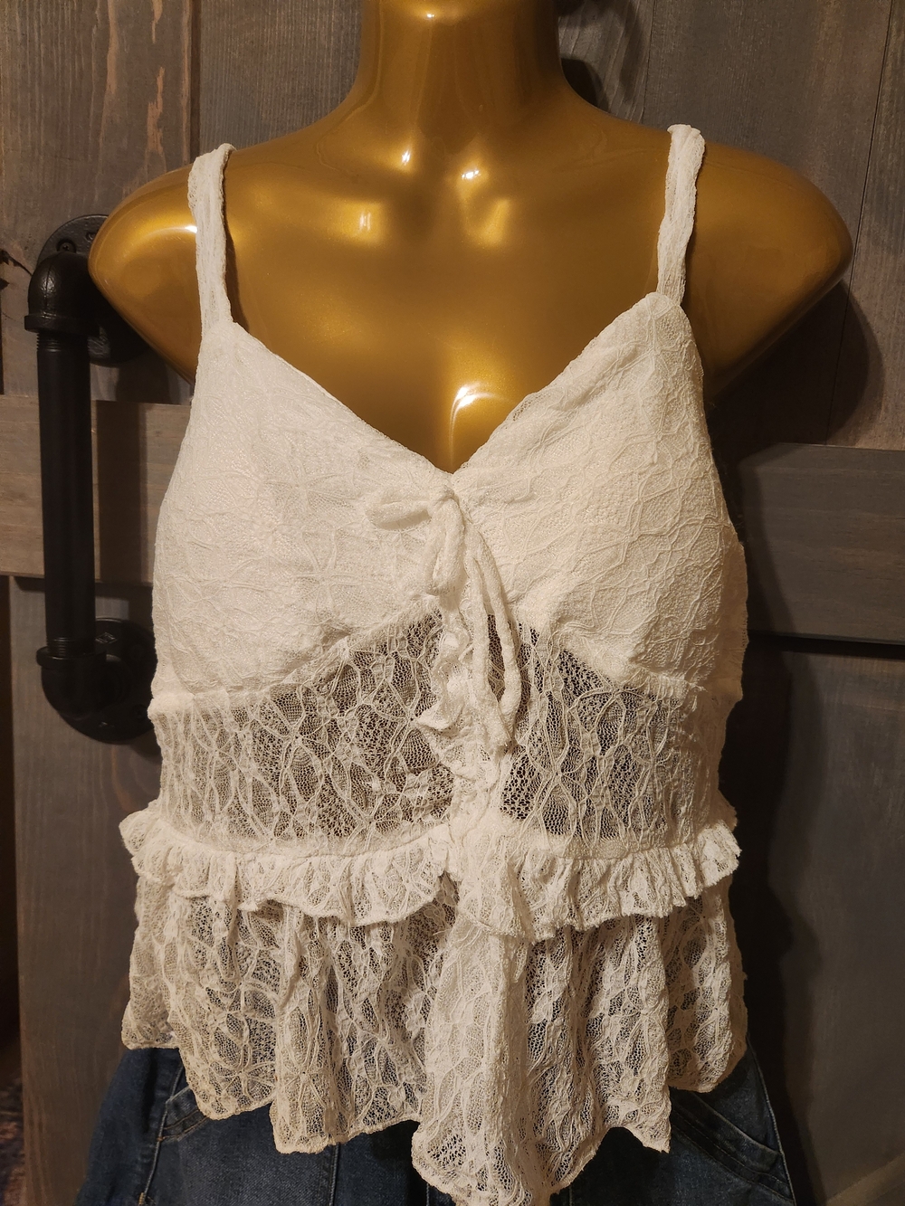 White Lace Ruffle Cami Top - Women Intimates & Sleepwear